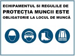 Placuta echipamentul si regulile de protectia muncii este obligatorie