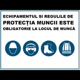 Placuta echipamentul si regulile de protectia muncii este obligatorie